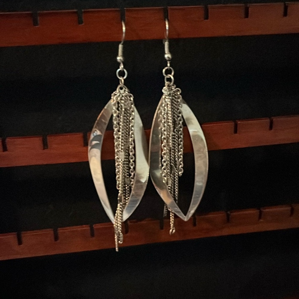 Silver tone earrings